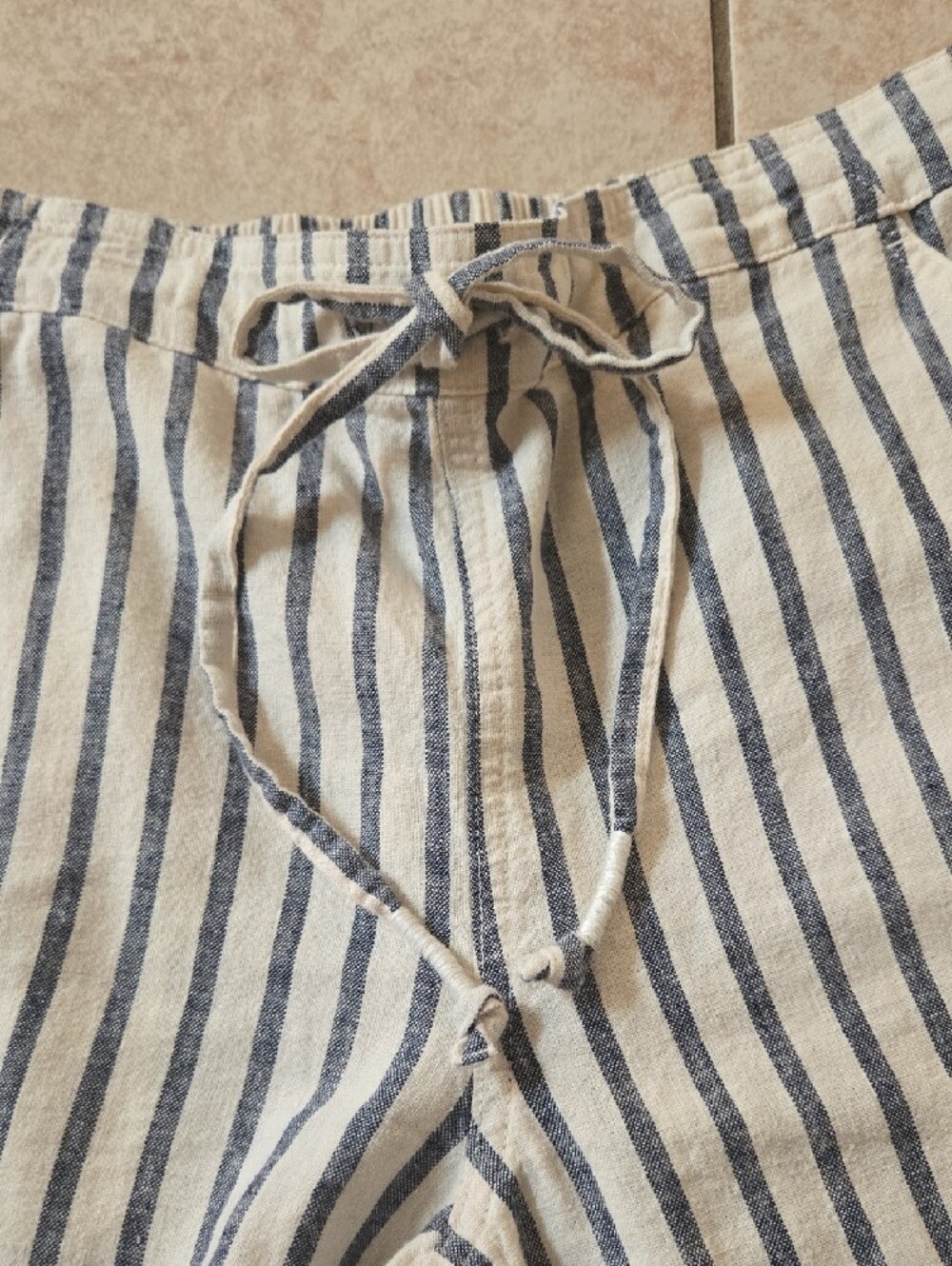 J. Crew Navy & White Striped Cotton-Linen Chinos - Picture 6 of 6